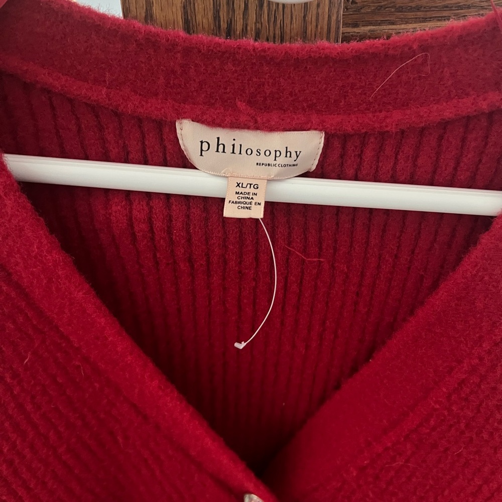 Philosophy Vibrant Red Knit Cardigan